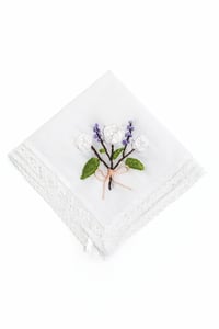 Image 3 of Threadella Studio Floral Embroidered Handkerchief — Handmade Cotton Hanky Gift for Her
