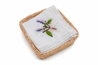 Image 2 of Threadella Studio Floral Embroidered Handkerchief — Handmade Cotton Hanky Gift for Her