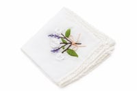Image 5 of Threadella Studio Floral Embroidered Handkerchief — Handmade Cotton Hanky Gift for Her