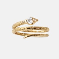 Image 1 of White Heart Serpent Devotion Ring