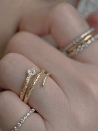 Image 2 of White Heart Serpent Devotion Ring