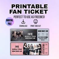 Image 1 of Printable IVE Fan Ticket - Instant Digital Download