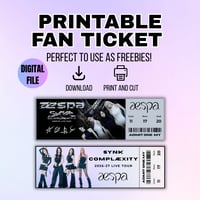 Image 1 of Printable Aespa Fan Ticket - Instant Digital Download