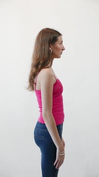 Image 2 of Lettuce Hem Hot Pink Top 