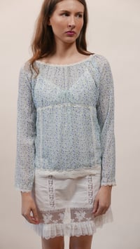 Image 1 of Sheer Floral Print Top 