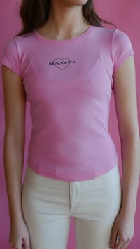 Image 2 of Max&Co Heart Rhinestone Baby Tee