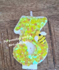 Image 2 of Bumblebee Themed Birthday Cake Candle 