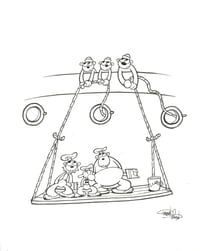 "Singing Sailors" Original Ink Art
