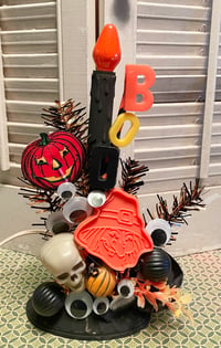 Vintage Boo Halloween Lighted Candle