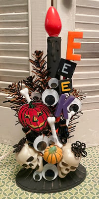 Vintage Eeek Halloween Lighted Candle
