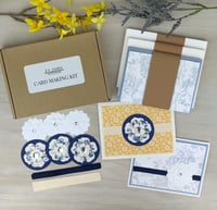 Image 1 of Blue and Yellow Floral Card Making Kit for Adults to DIY 6 Handmade Greeting Cards, Easy DIY Craft