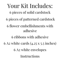 Image 2 of Blue and Yellow Floral Card Making Kit for Adults to DIY 6 Handmade Greeting Cards, Easy DIY Craft