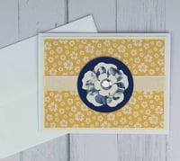Image 3 of Blue and Yellow Floral Card Making Kit for Adults to DIY 6 Handmade Greeting Cards, Easy DIY Craft