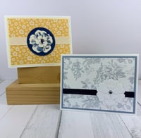Image 5 of Blue and Yellow Floral Card Making Kit for Adults to DIY 6 Handmade Greeting Cards, Easy DIY Craft