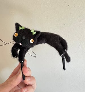 Image of Lazy Cat Headband for Blythe Dolls in Black