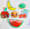 Cutie Fruities   - painted papers 
