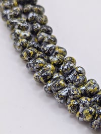 Image 4 of Bumblebee Farfalle Beads, 3x6mm Czech Glass Peanut Beads, Yellow & Black Picasso Finish