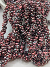 Image 1 of Forge Fire Farfalle Beads, 3x6mm Czech Glass, Rustic Copper Van Gogh Finish, Bracelet Necklace 