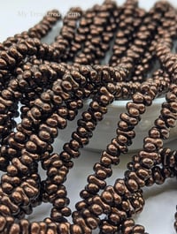 Image 1 of Czech Glass Farfalle Beads, Van Gogh Red, 3x6mm Peanut Beads