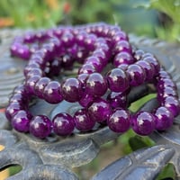 Image 1 of 10mm Electric Plum Jelly Glass Beads – Glossy Purple Round Charms, Bracelets (Studio Staples)
