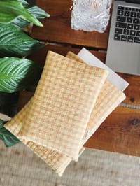 Image 1 of Housse de livre · vichy jaune & orange
