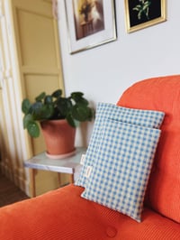 Image 1 of Housse de livre · vichy bleu & vert