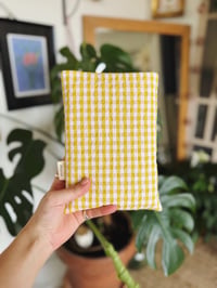 Housse de livre · vichy jaune & blanc
