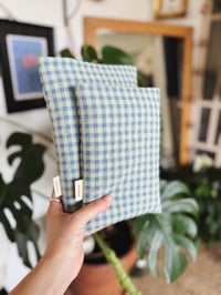 Image 2 of Housse de livre · vichy bleu & vert
