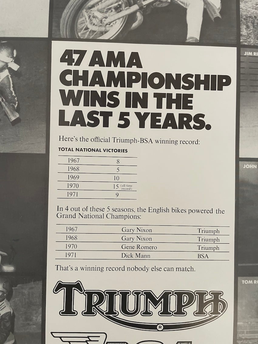 Image of Genuine BSA/Triumph Championship Poster