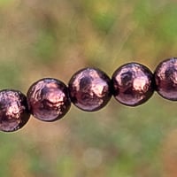 Image 1 of Czech Bronze Ice Pearls 6mm Round Beads 17pc