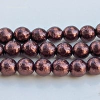 Image 2 of Czech Bronze Ice Pearls 6mm Round Beads 17pc