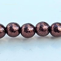 Image 3 of Czech Bronze Ice Pearls 6mm Round Beads 17pc