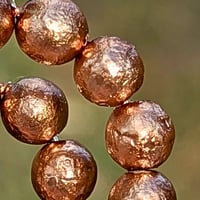 Image 2 of 6mm Czech Glass Beads, Warm Metallic Copper Luster, Ice Pearl Finish, Jewelry Making Strand