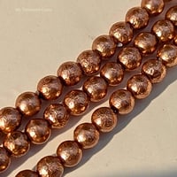 Image 3 of 6mm Czech Glass Beads, Warm Metallic Copper Luster, Ice Pearl Finish, Jewelry Making Strand