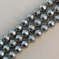 Image 3 of Czech Silver Ice Pearls 6mm Round Beads 17pc