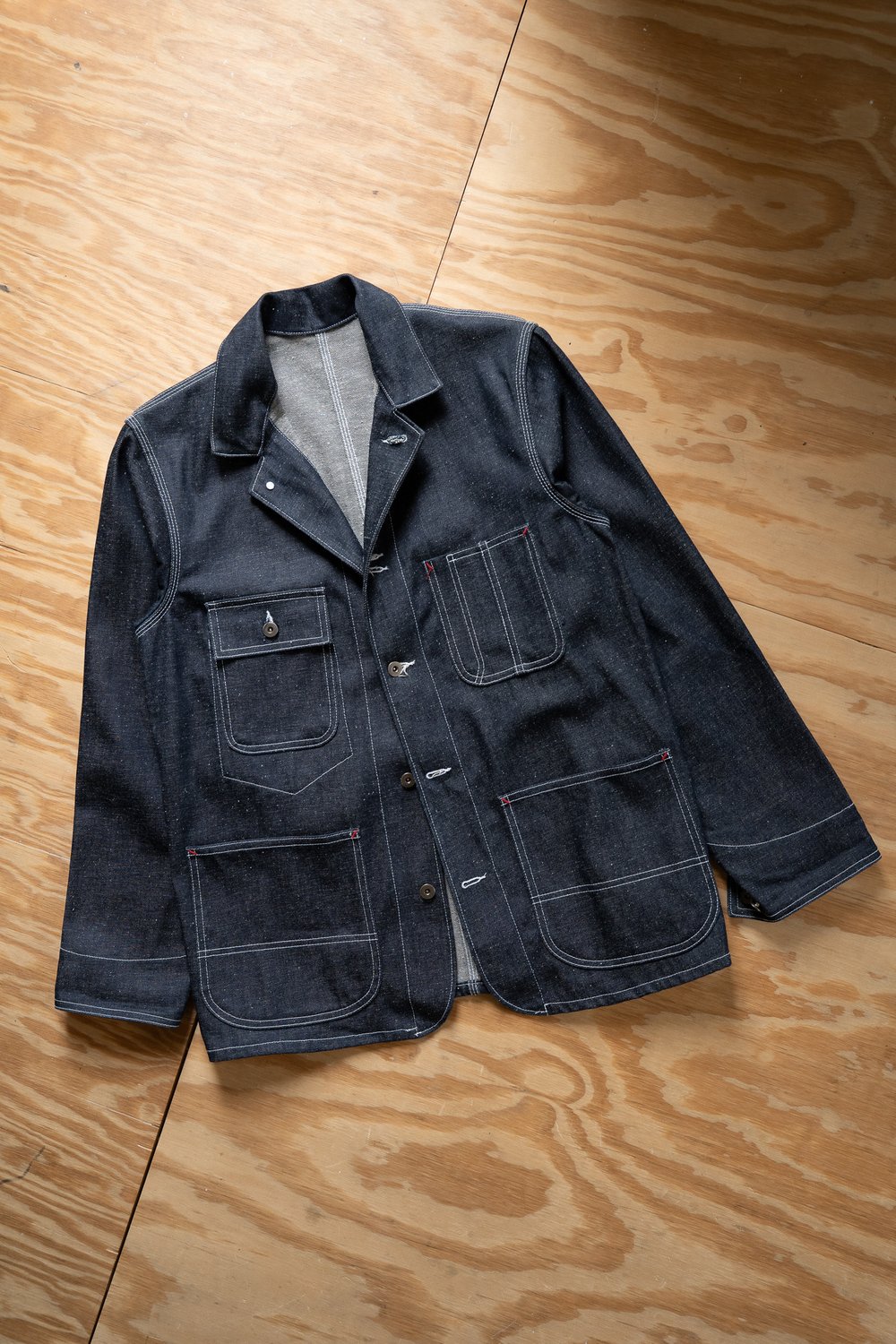 Image of [SAMPLE] Scarf Brothers Sample Selvedge Denim Chore Coat – Made in USA 