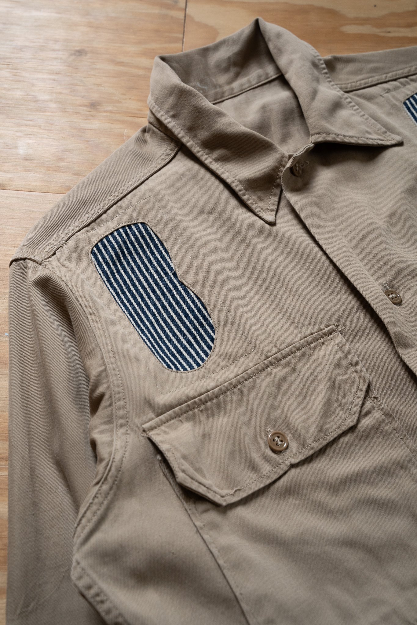 Image of Vintage Khaki Military Drill Shirt 