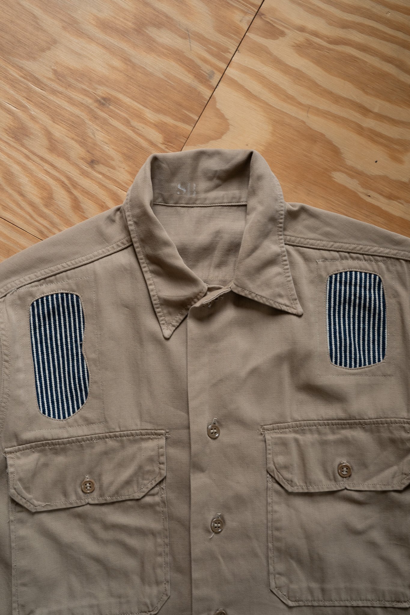Image of Vintage Khaki Military Drill Shirt 