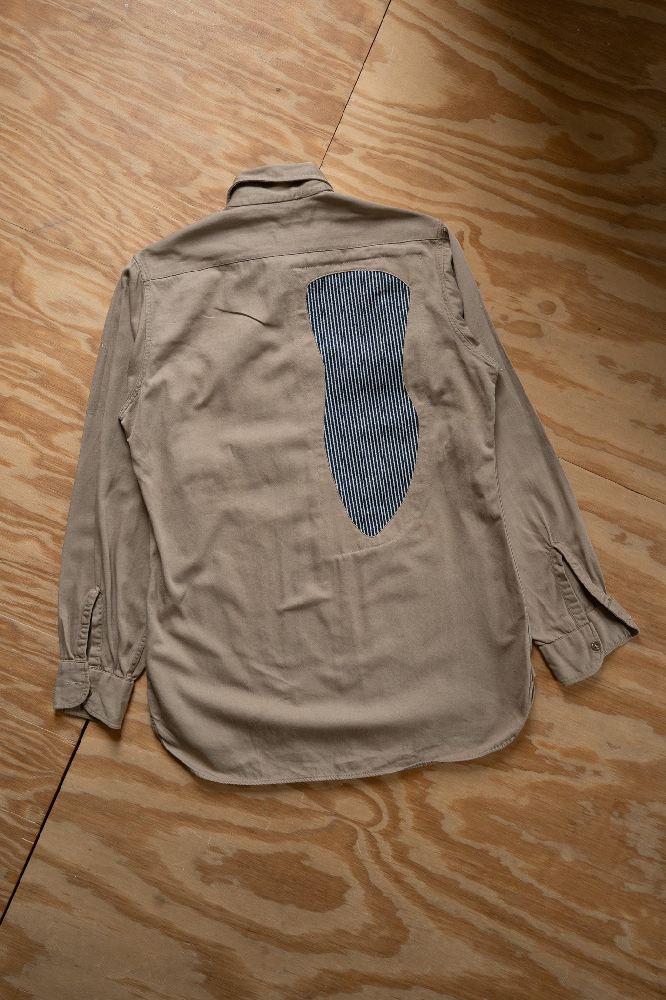 Image of Vintage Khaki Military Drill Shirt 
