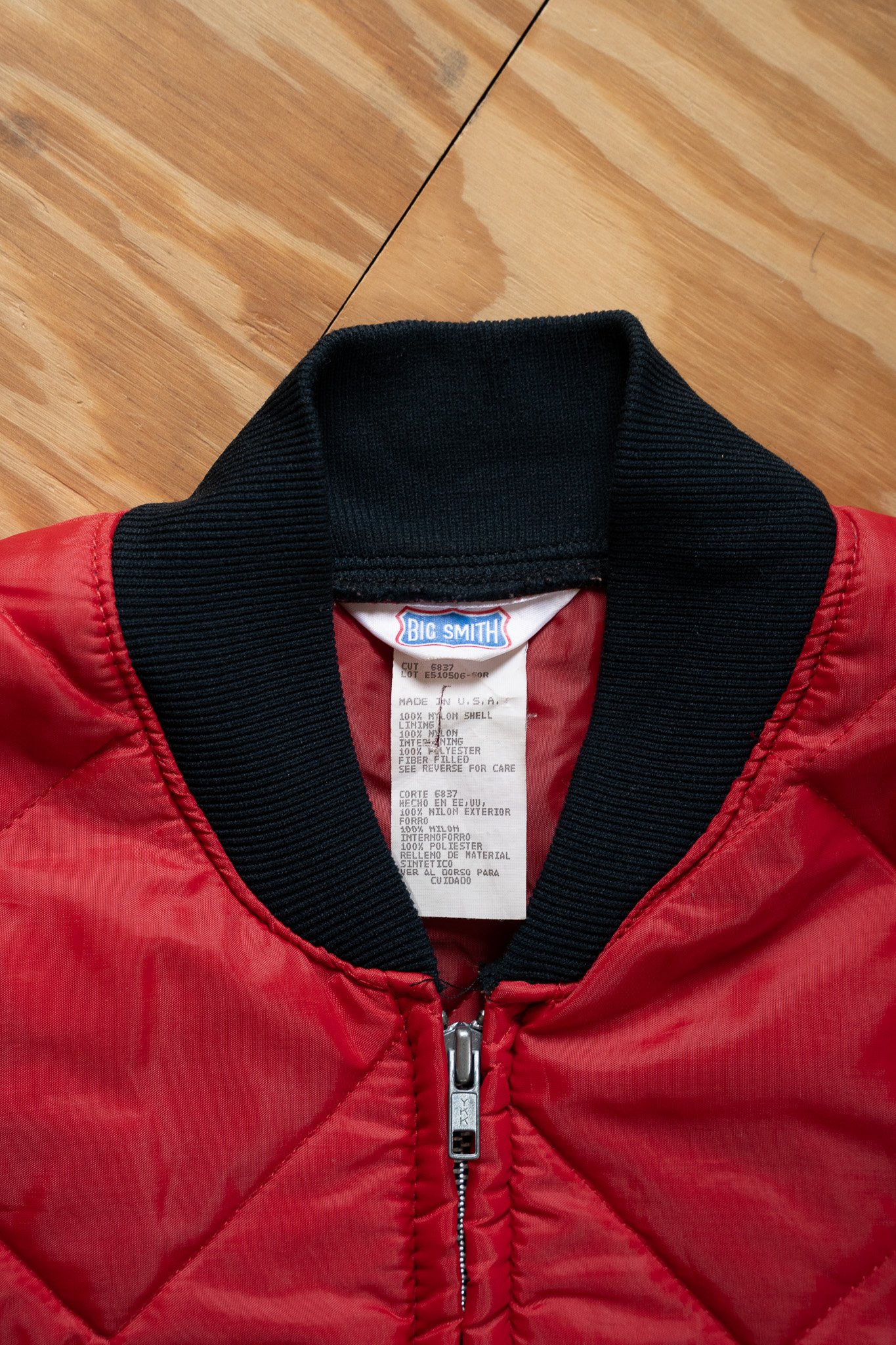 Image of Vintage Big Smith Quilted Insulated Work Vest – Red