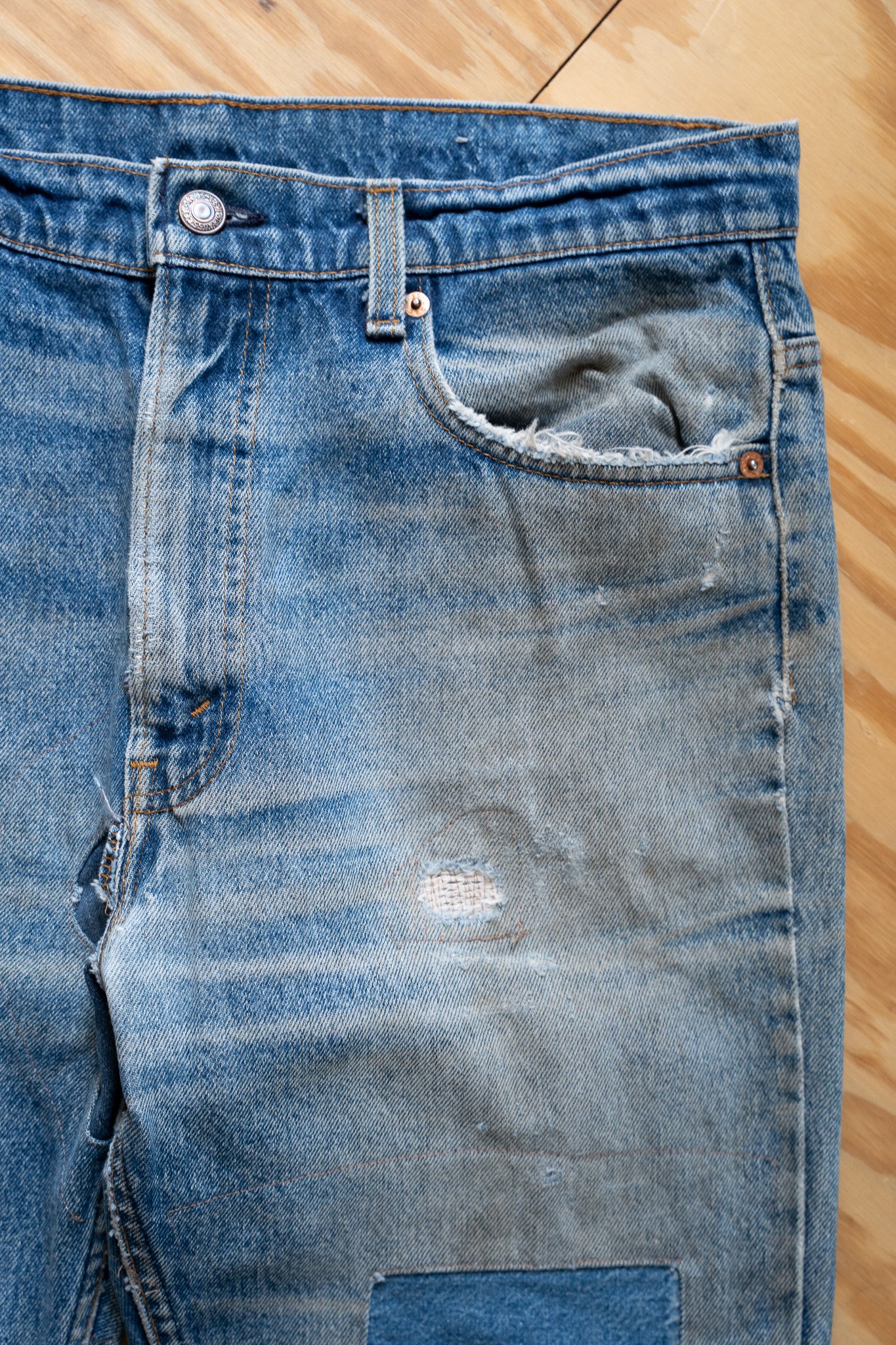 Image of Vintage Levi's Repaired Denim Jeans – Made in USA