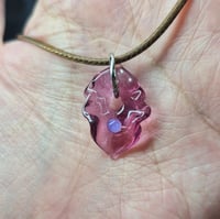 Image 1 of MINI GOLD PURPLE VULVA PENDANT