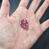 Image 2 of MINI GOLD PURPLE VULVA PENDANT