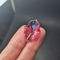 Image 3 of MINI GOLD PURPLE VULVA PENDANT