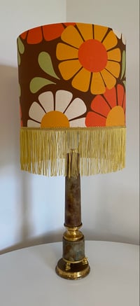 Image 1 of Marble & Brass Daisy Lamp