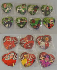 Image 1 of Lantern and Speedster Holographic Heart Pins