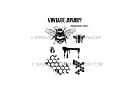 Image 1 of Vintage Apiary – 6 Red Rubber Stamps (TRIMMED)