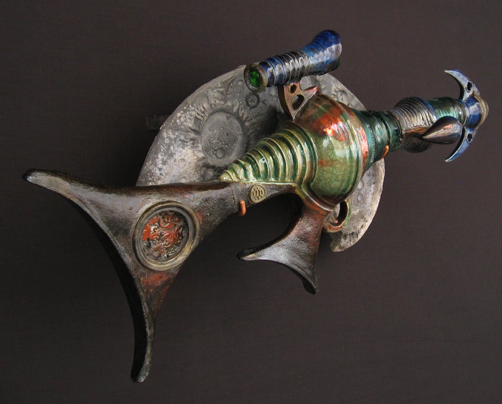 Image of Hamilton Blue Ray of Death - Raku Fired Ceramic Sculpture