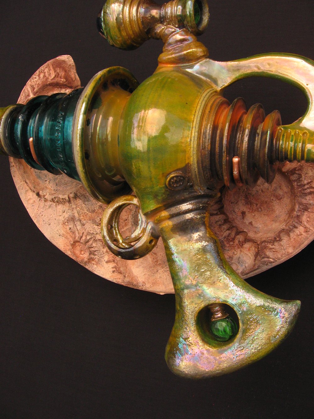 Image of Jamiason Tyre Needlebeam - Raku Fired  Ceramic Sculpture