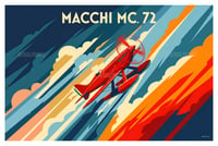 Image 3 of Macchi MC.72 Stampa Fine Art in stile vintage 